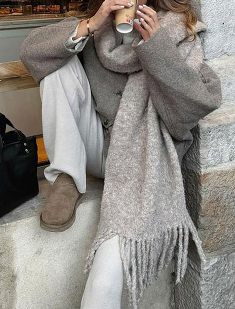 Oversized Button-Up Wool Coat