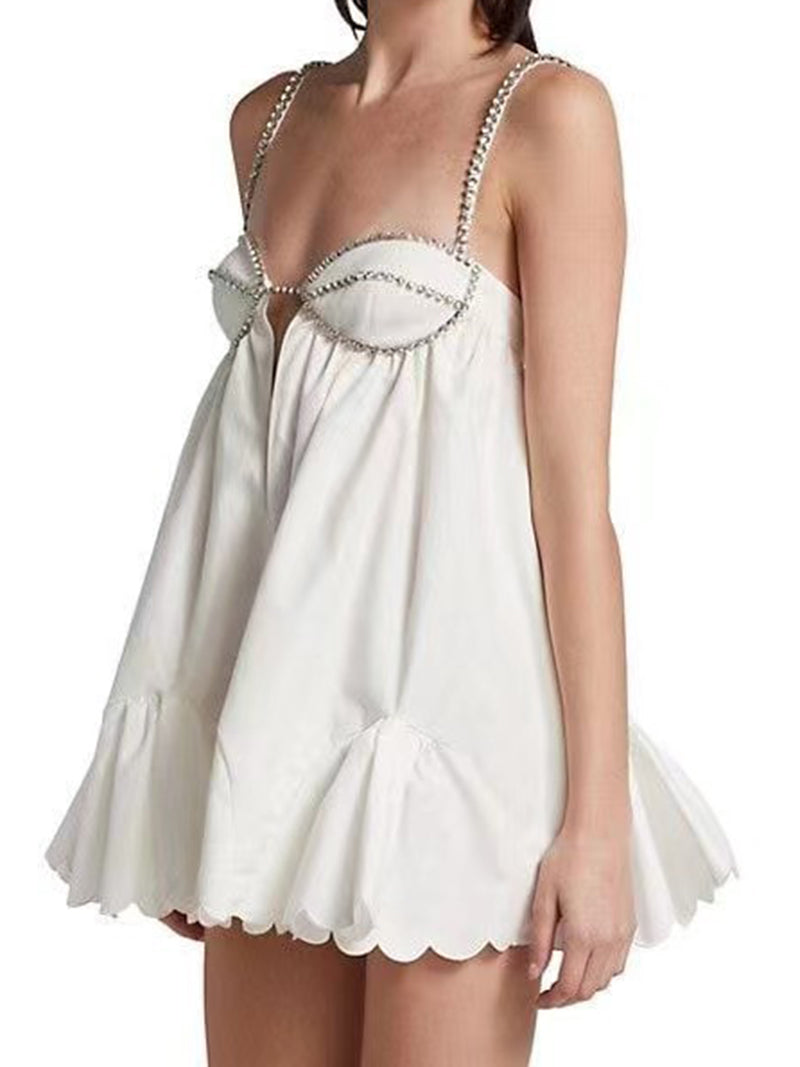 Rhinestone Strappy Mini Dress