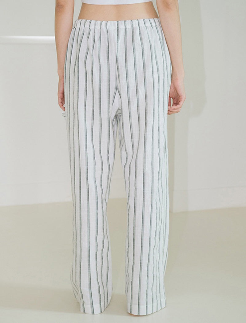 Striped Wide-Leg Lounge Pants