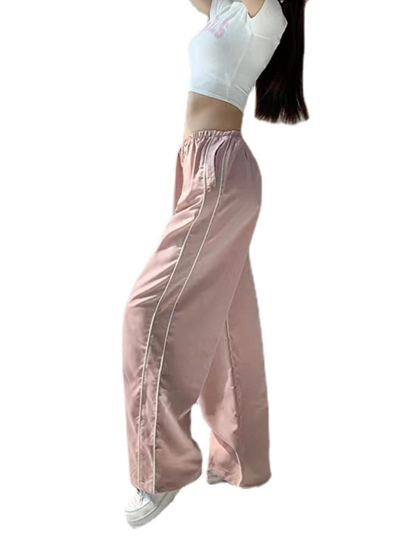 Track-Style Wide-Leg Pants