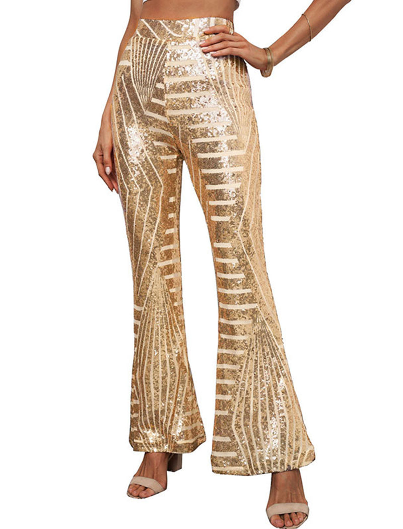 Sequin Embellished Flared Pants