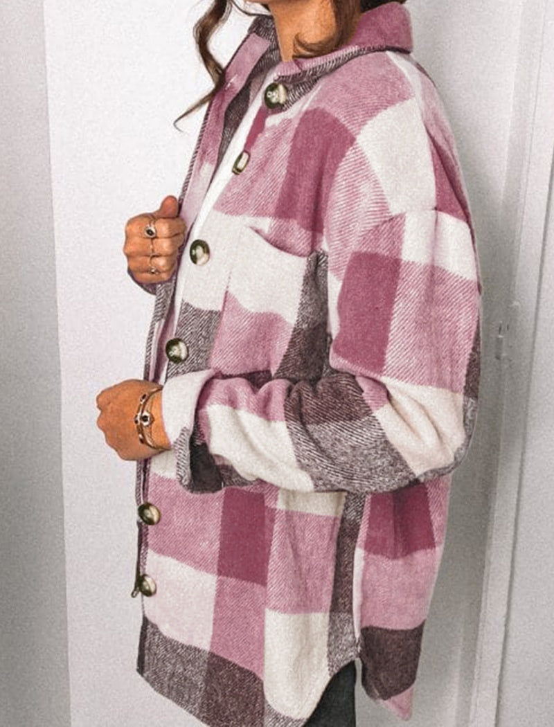 Plaid Button-Down Jacket