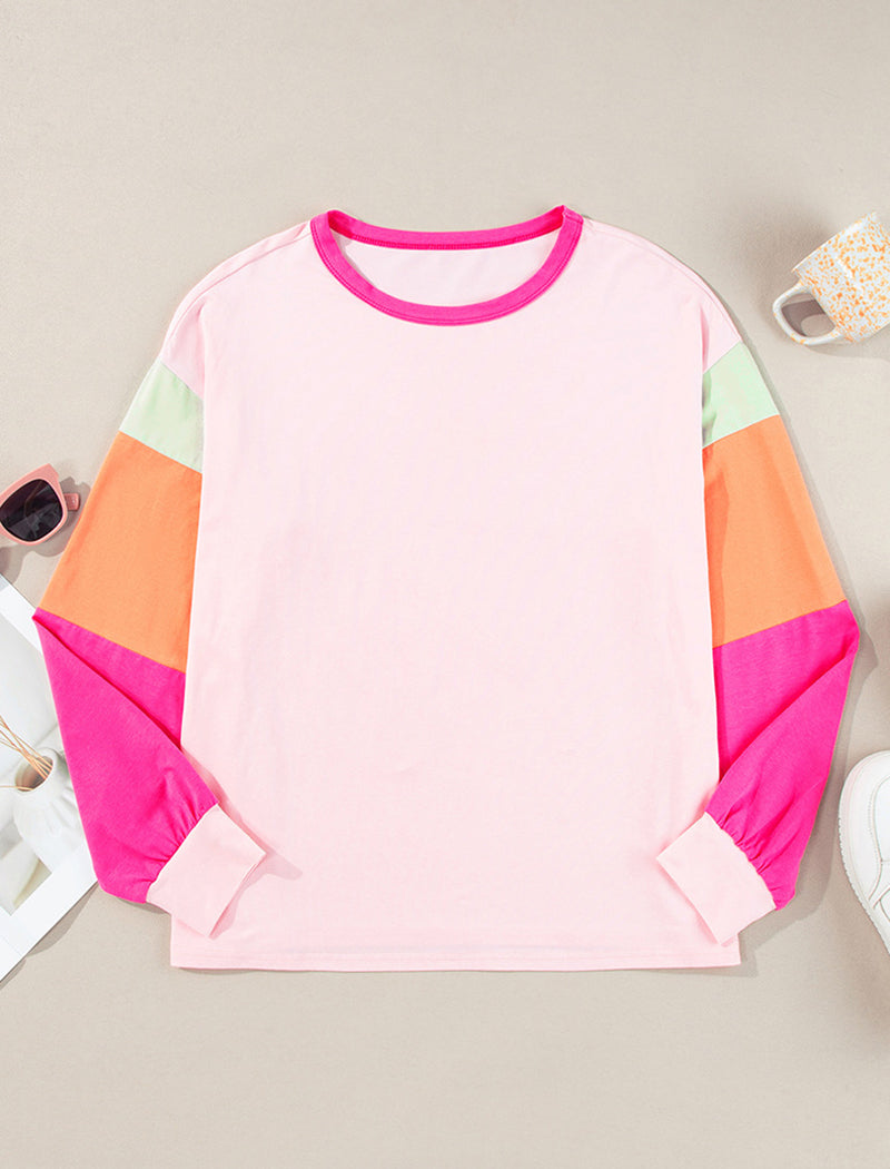 Colorblock Long-Sleeve Pullover