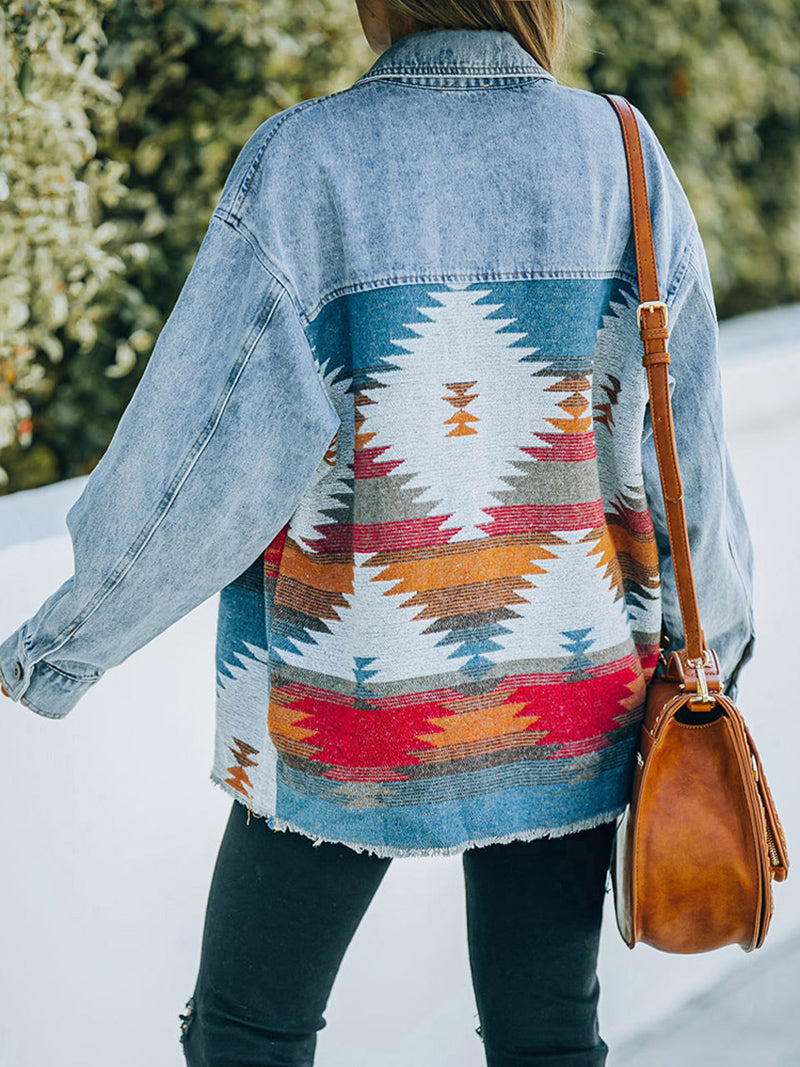 Patchwork Pocket Denim Coat