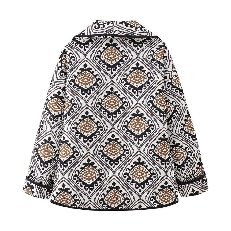 Patterned Open-Front Knit Jacket