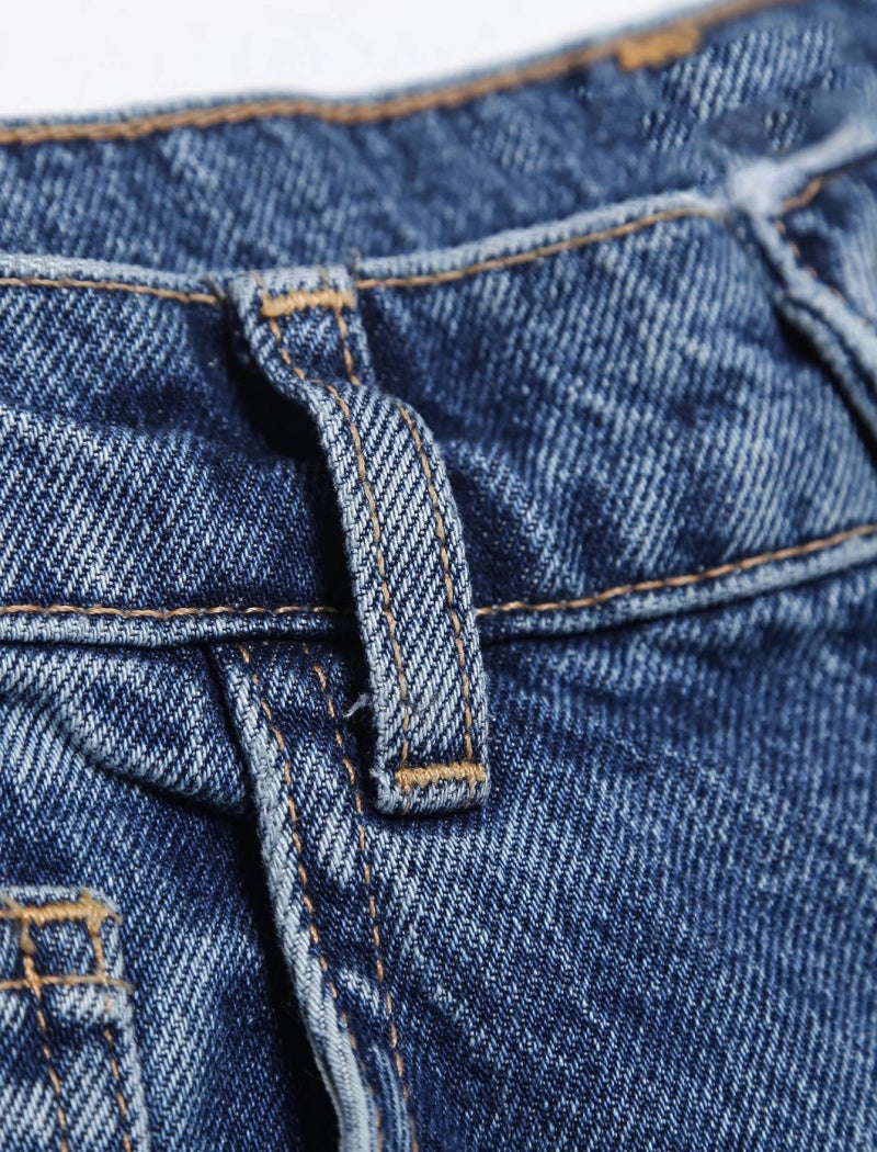 Patchwork Denim A-Line Skirt