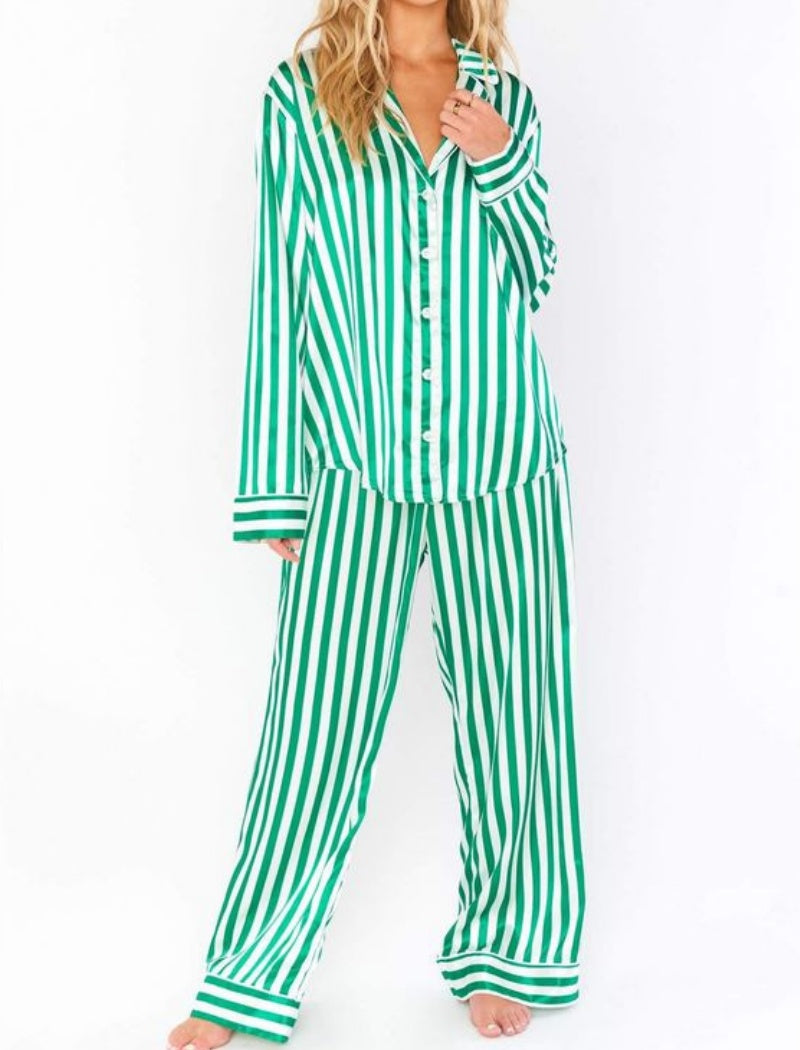 Christmas Striped Top and Pants Set