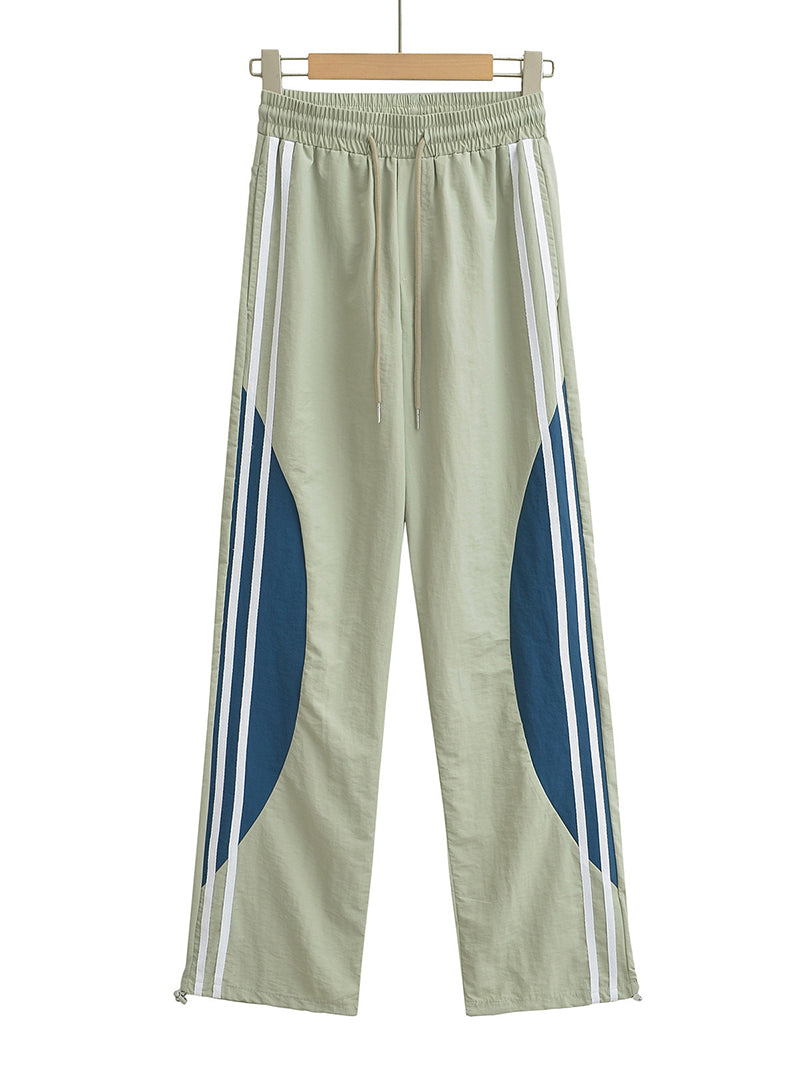 Colorblock Striped Wide-Leg Pants