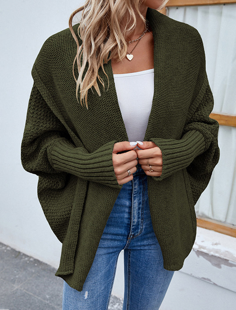 Oversized Batwing Sleeve Knit Cardigan