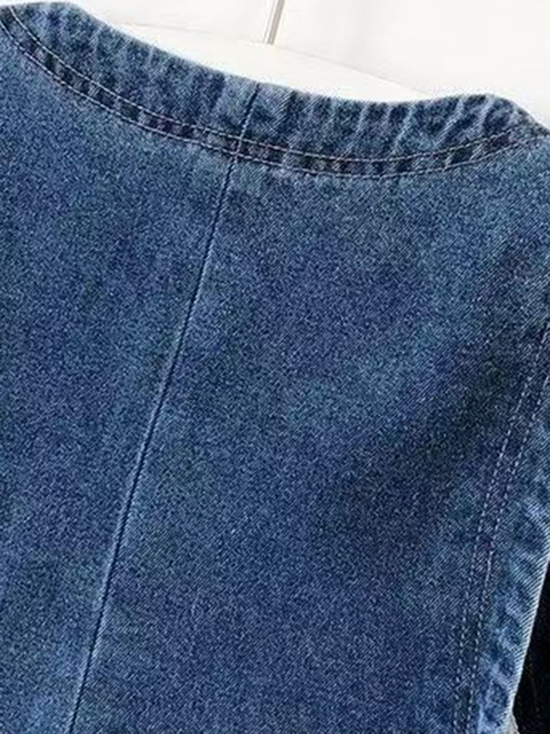 Button-Up Denim Vest