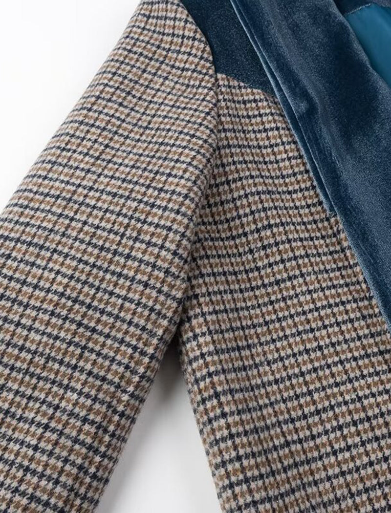 Collared Casual Plaid Coat