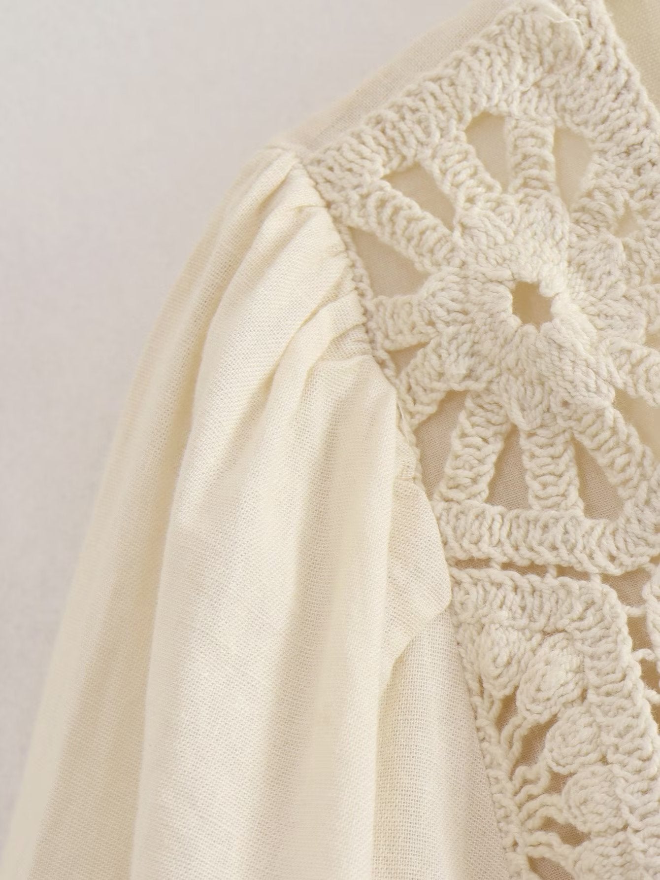 V-Neck Crochet Detail Romper