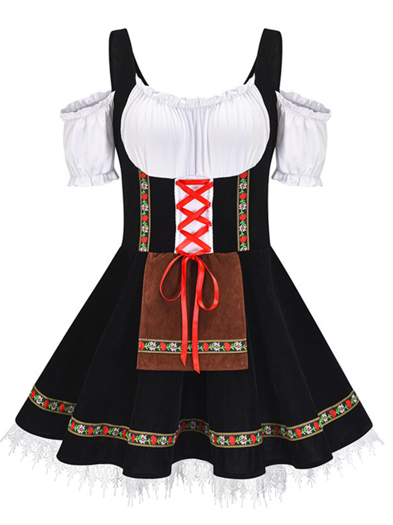 Lace-Up Oktoberfest Mini Dress