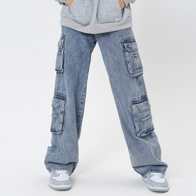 Wide-Leg Cargo Jeans