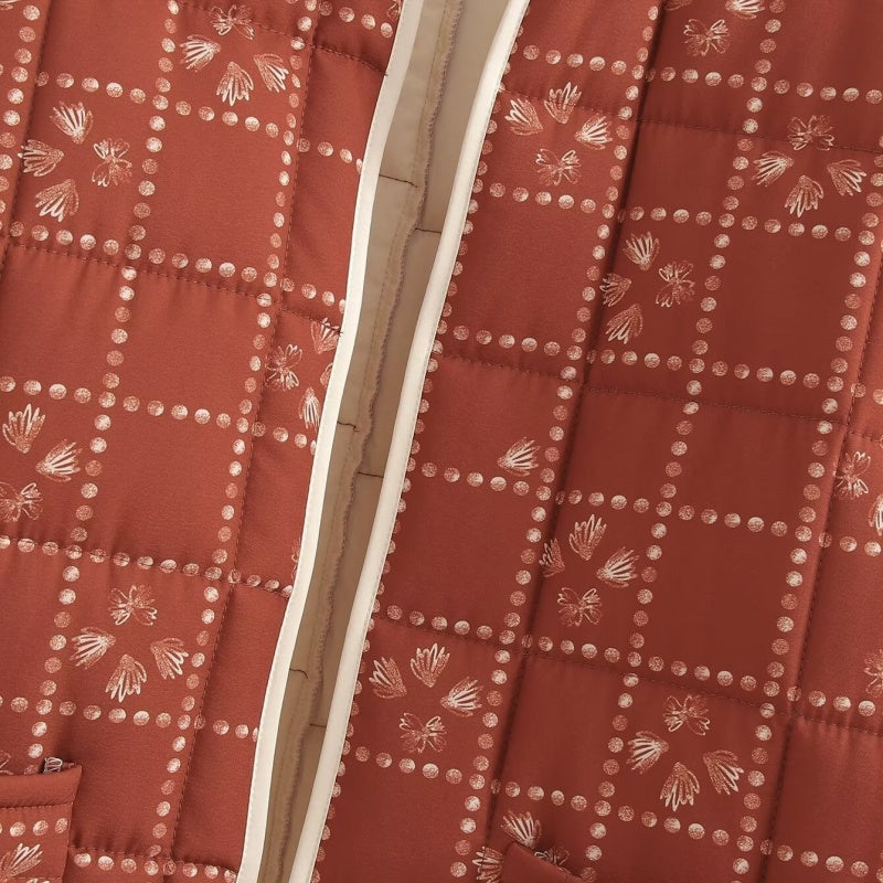 Quilted Floral Pattern Jacket