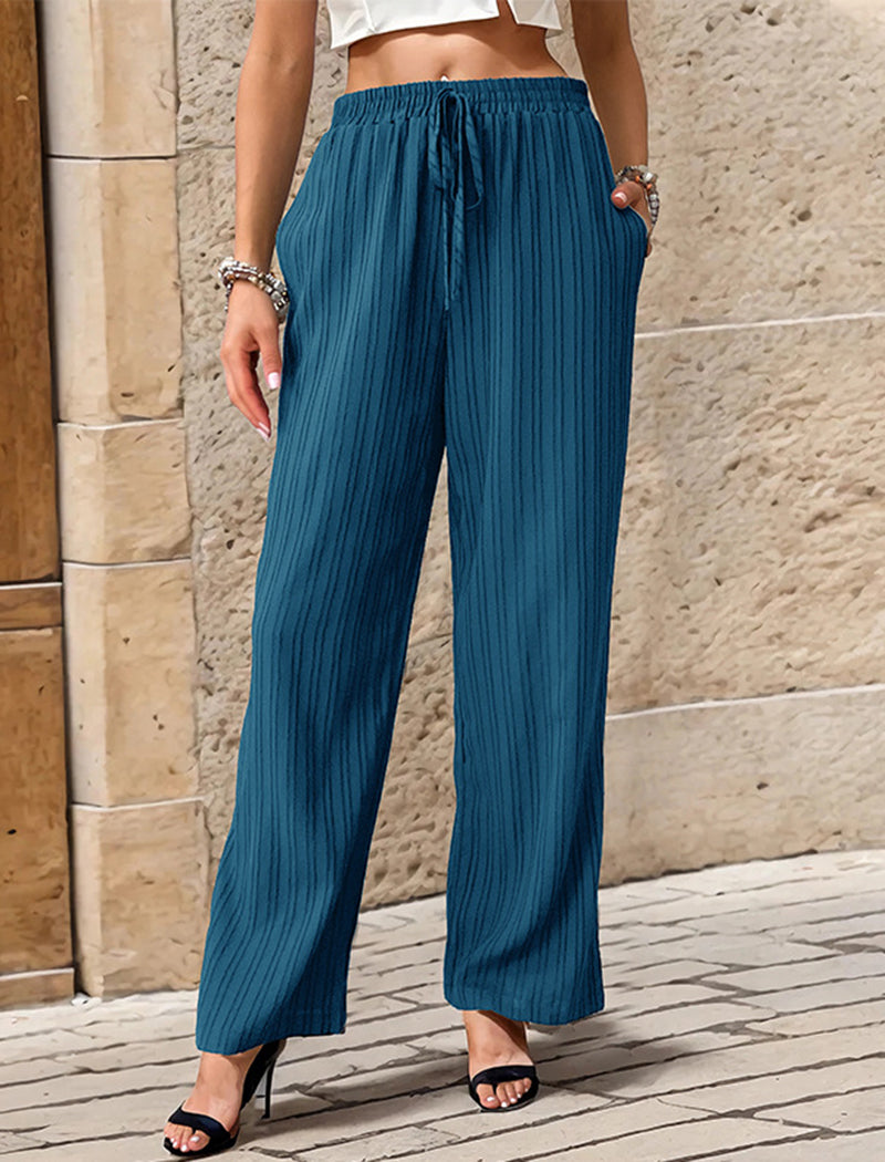 Wide-Leg Pants with Drawstring Waist
