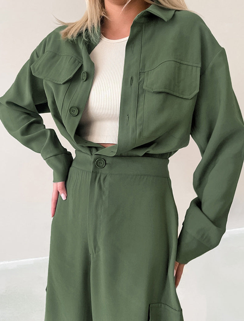 Oversized Utility Set with Wide-Leg Pants