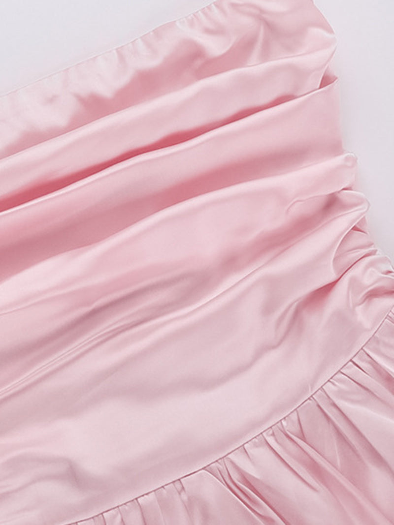 Ruched Strapless Mini Dress