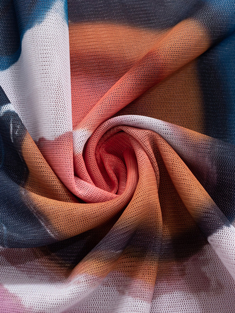 Artistic Print Off-Shoulder Top