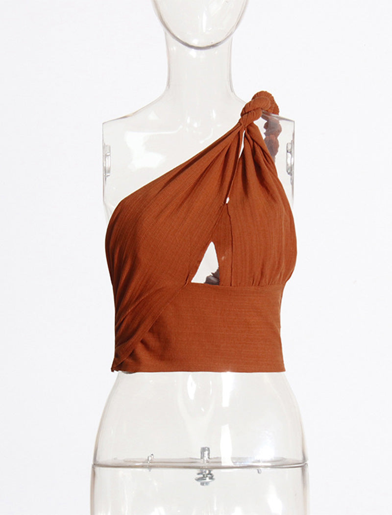 One-Shoulder Braided Maxi Dress