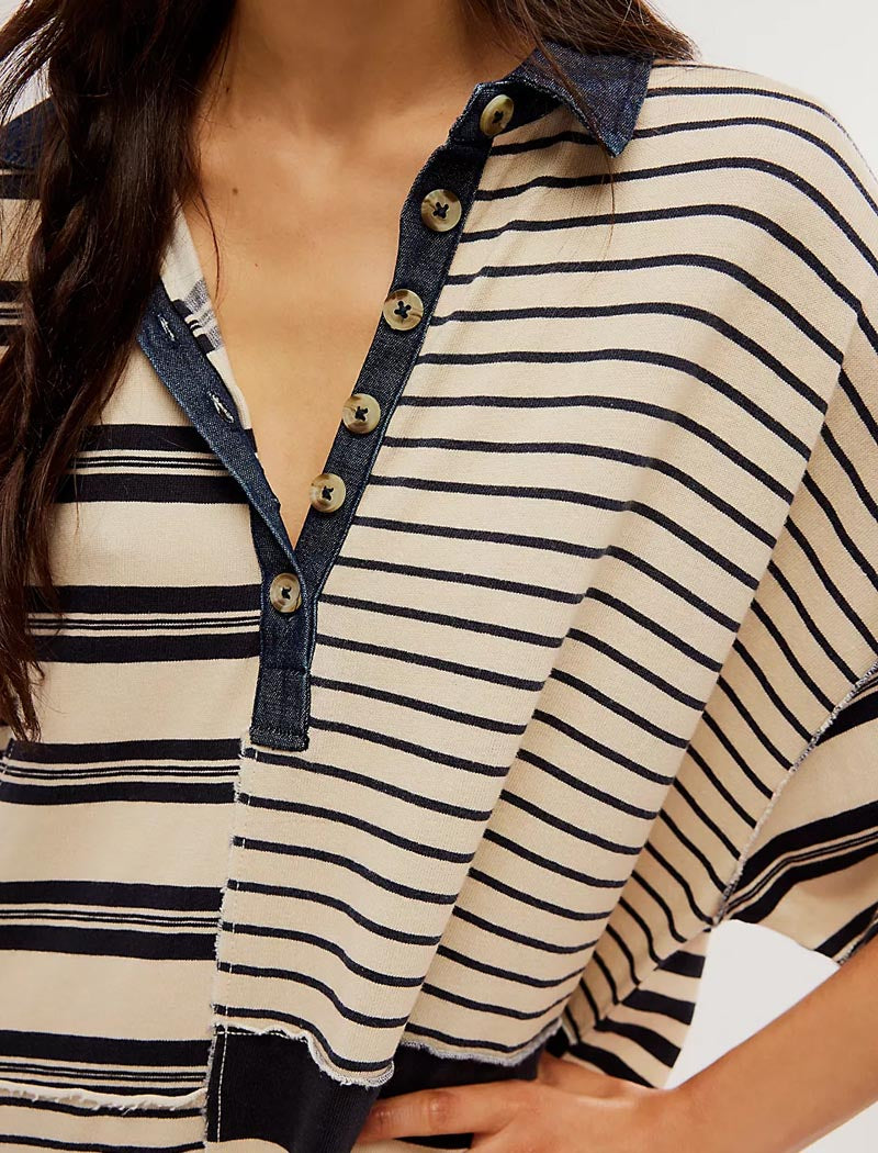 Striped Patchwork Oversized Mini Dress