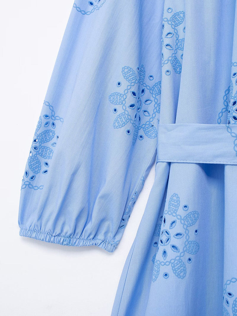 Floral Belted A-Line Dress