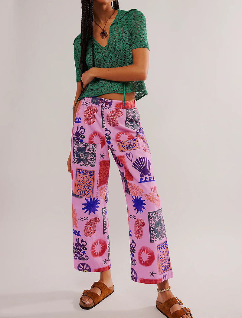 Floral Print Casual Pants