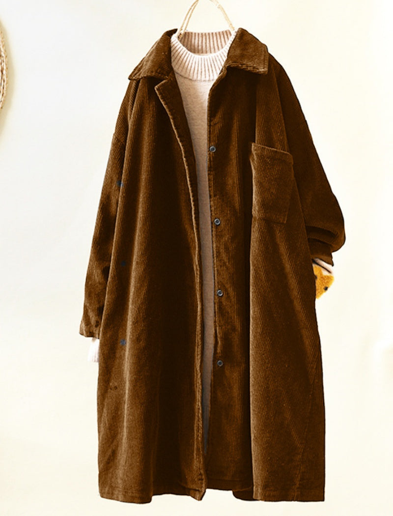 Oversized Button-Up Corduroy Jacket