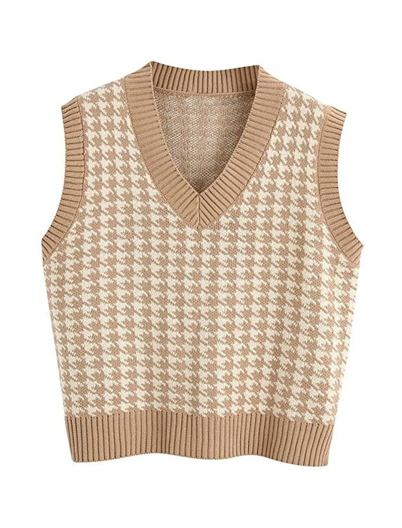 Houndstooth Knit Vest