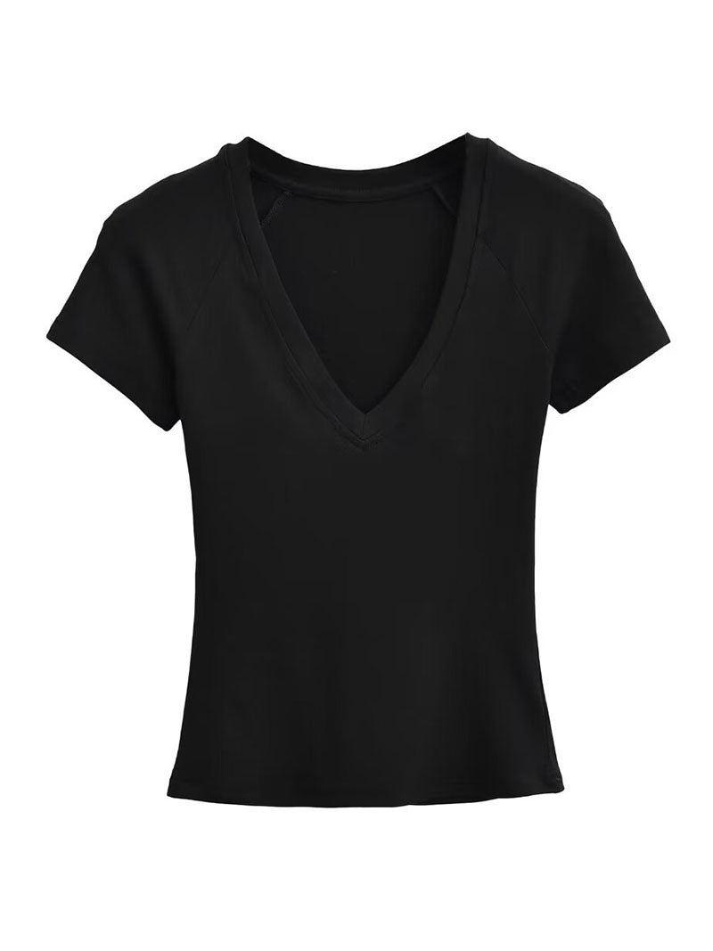 V-Neck Short-Sleeve Fitted Tee