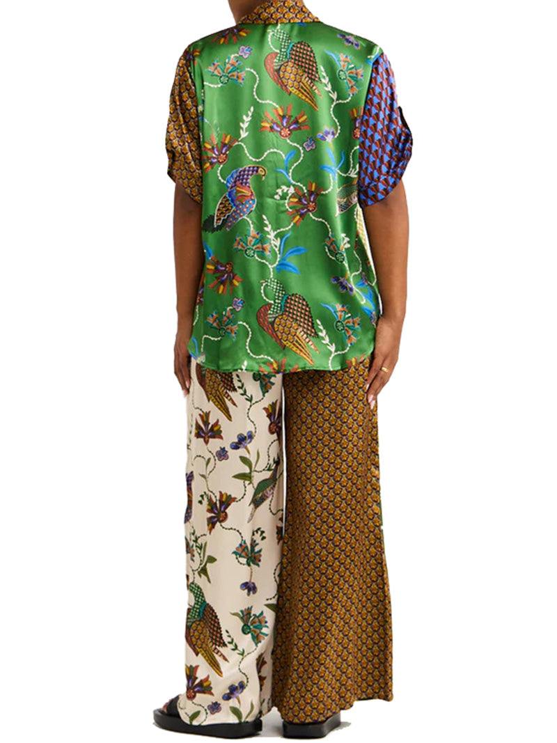 Patchwork Shirt and Pants Set