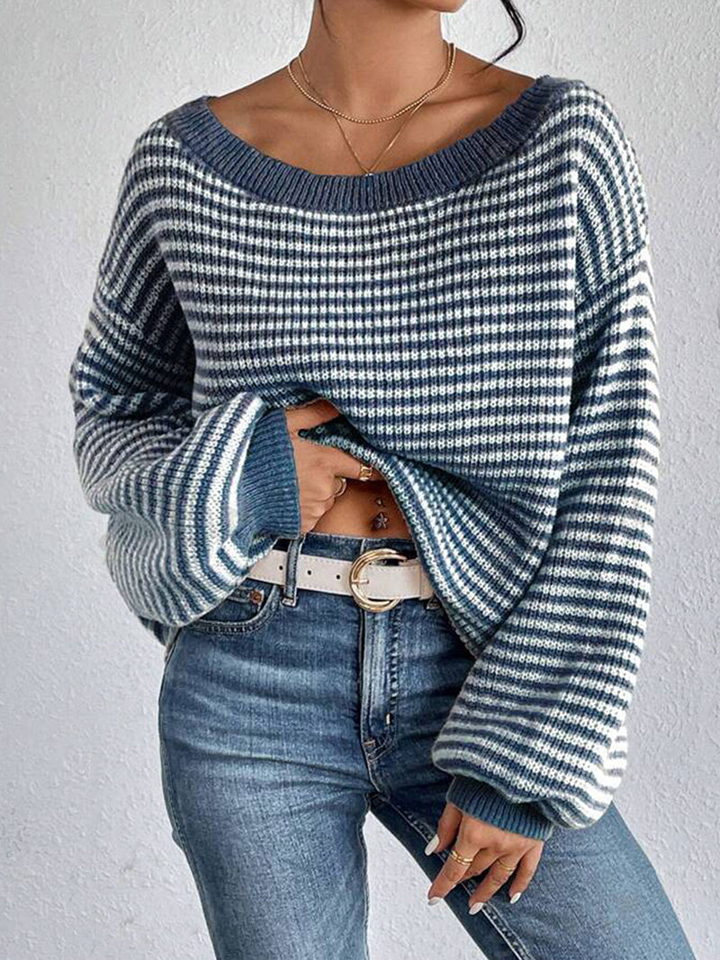 Striped Off-Shoulder Sweater