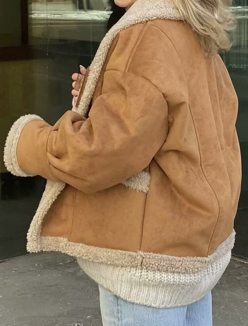 Oversized Faux Shearling Lined Coat