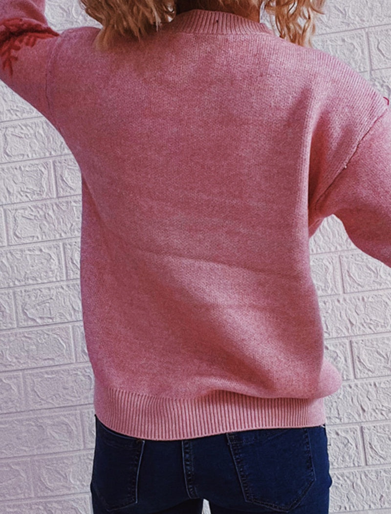 Reindeer Print Holiday Pullover