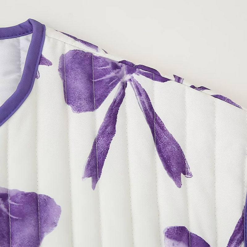 Bow Print Quilted Jacket