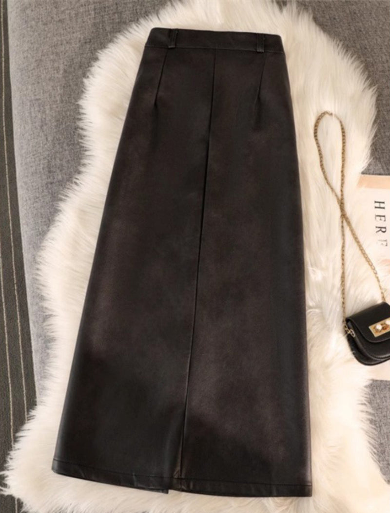 High-Waisted Faux Leather Skirt