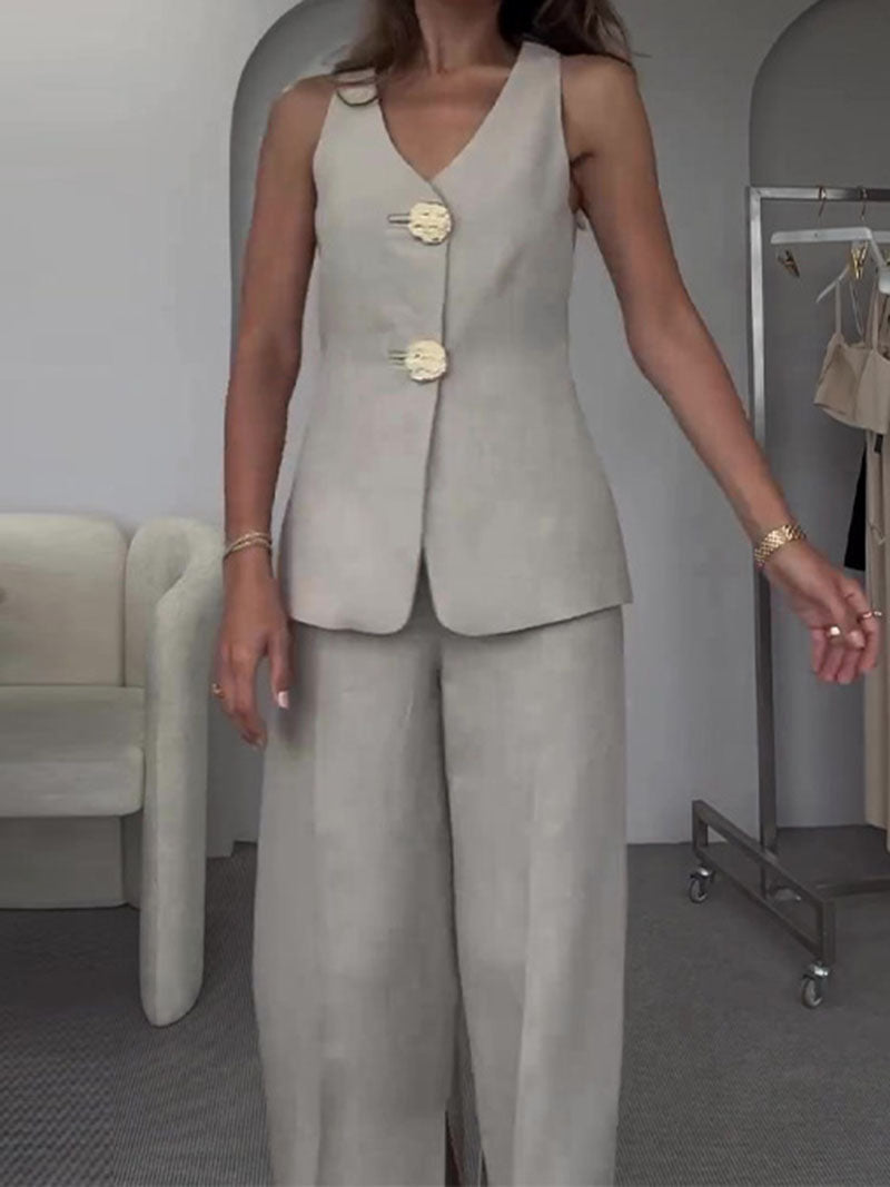 Fitted Vest and Trouser Pant Set