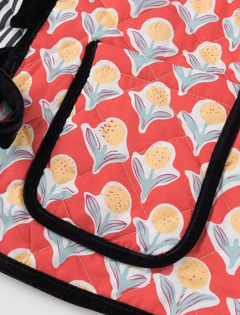 Graphic Quilted Wrap Jacket