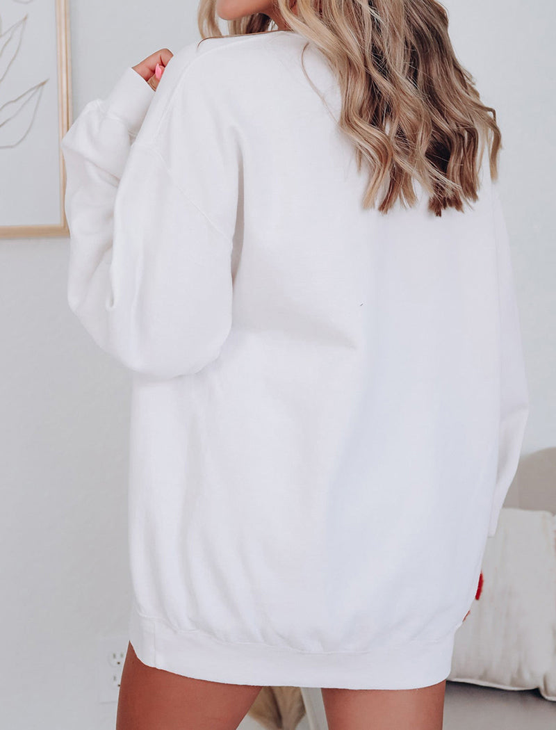 Embellished Bow-Print Casual Top