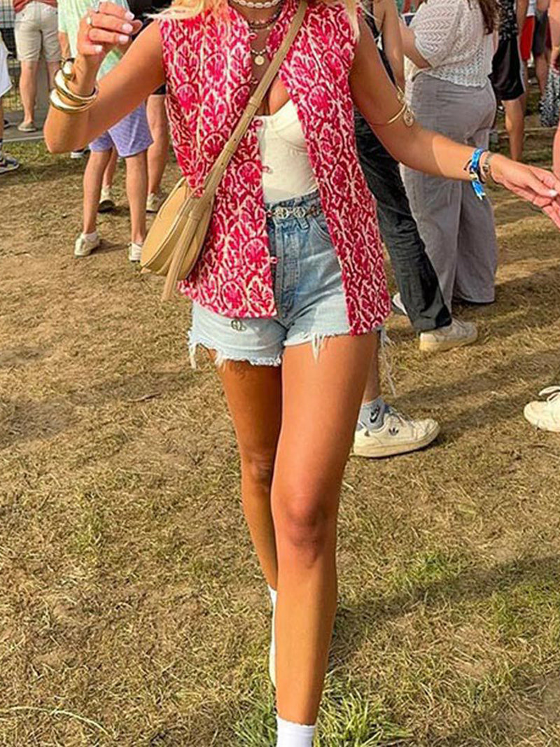 Floral Sleeveless Vest