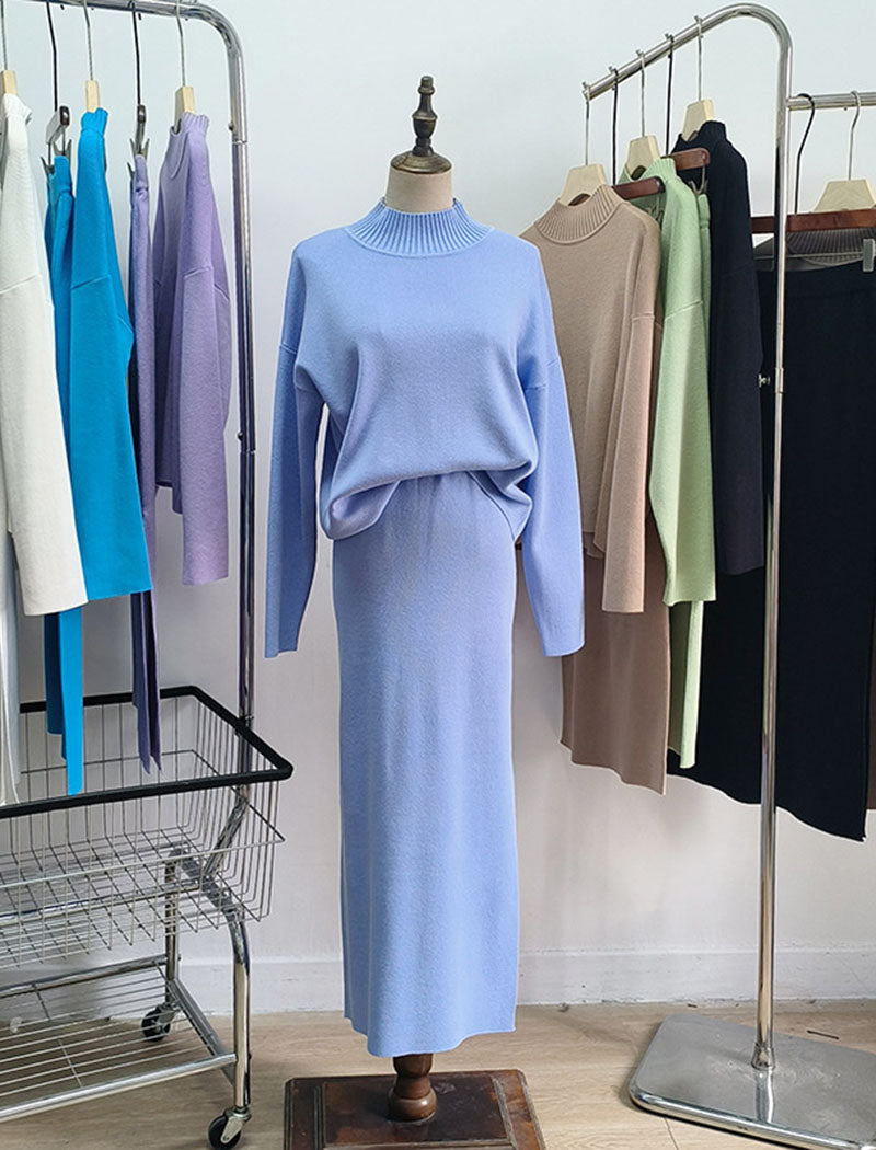Relaxed Fit Knit with Maxi Skirt Set