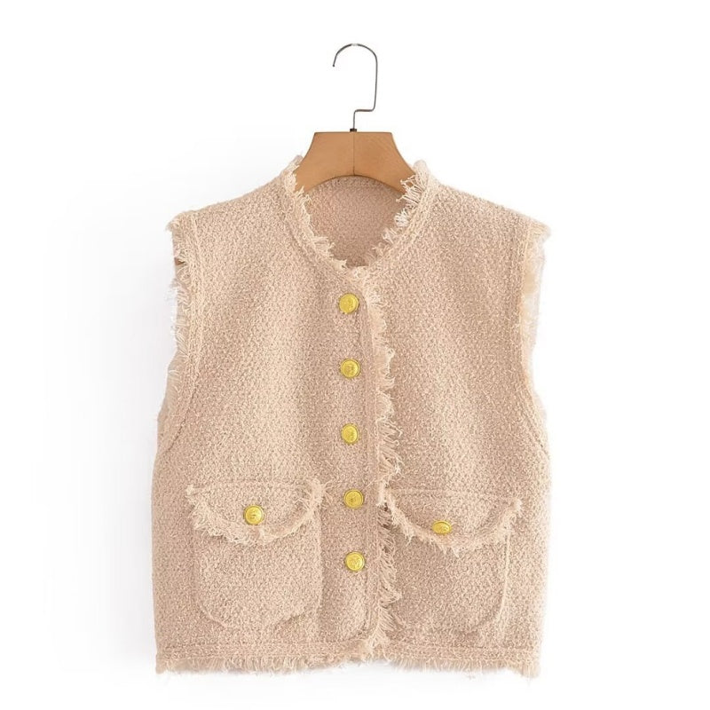 Fringe Chunky Knit Vest