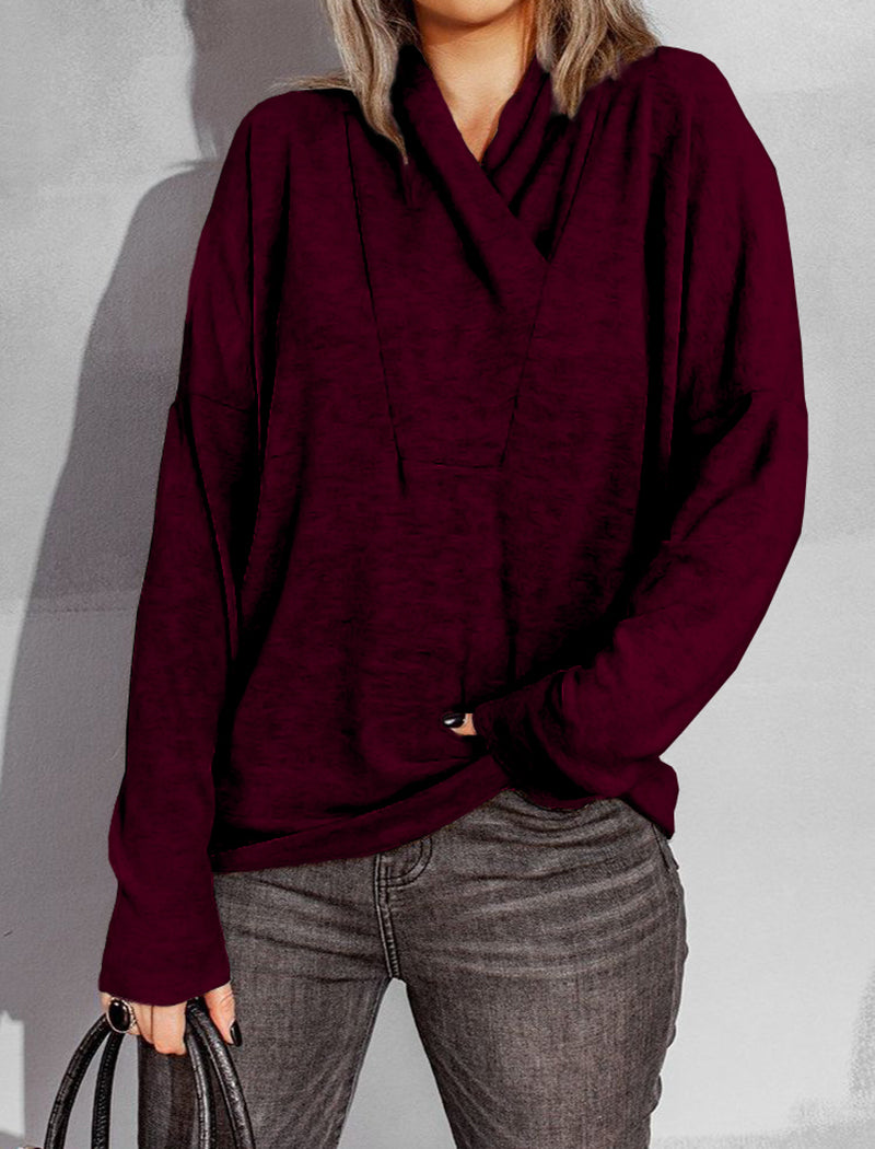 Minimalist V-Neck Oversized Pullover