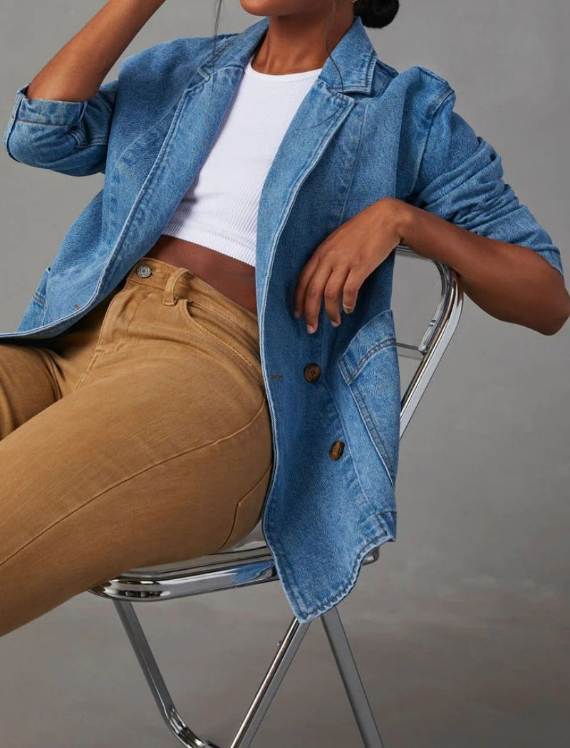 Casual Denim Blazer