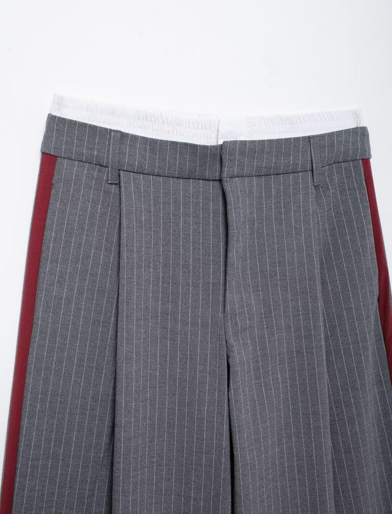 Side-Stripe Wide-Leg Pants