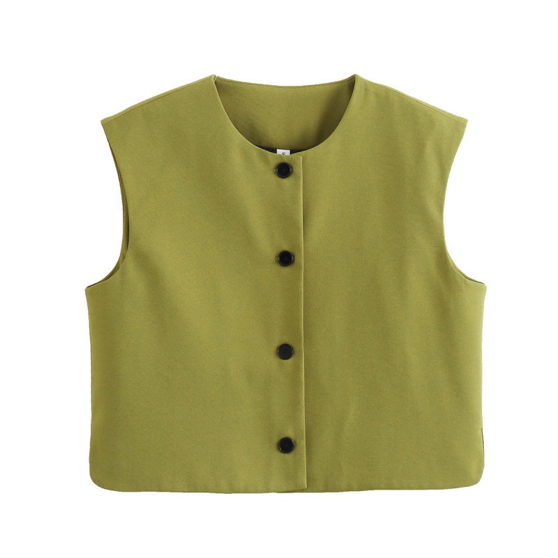 V-neck Printed Cardigan Vest