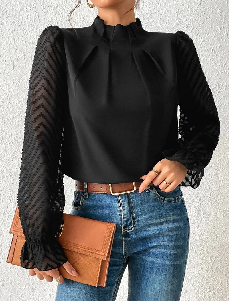 Sheer Sleeve Blouse