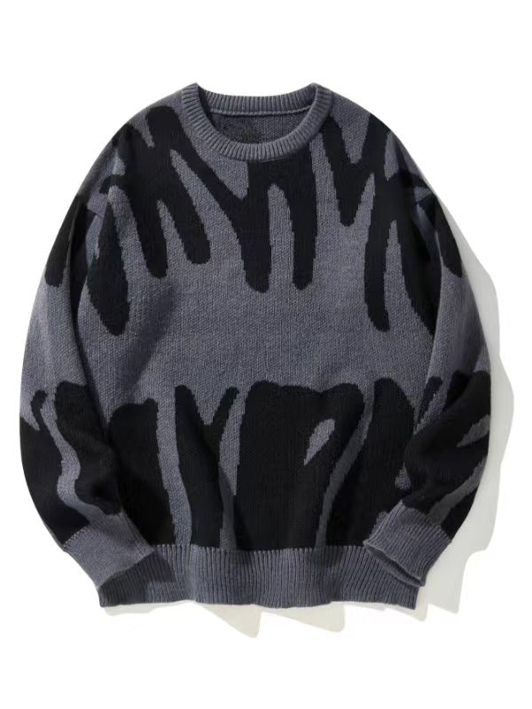 Colorblock Graphic Sweater