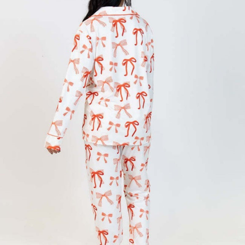Butterfly Print Long Sleeve Pajama Set