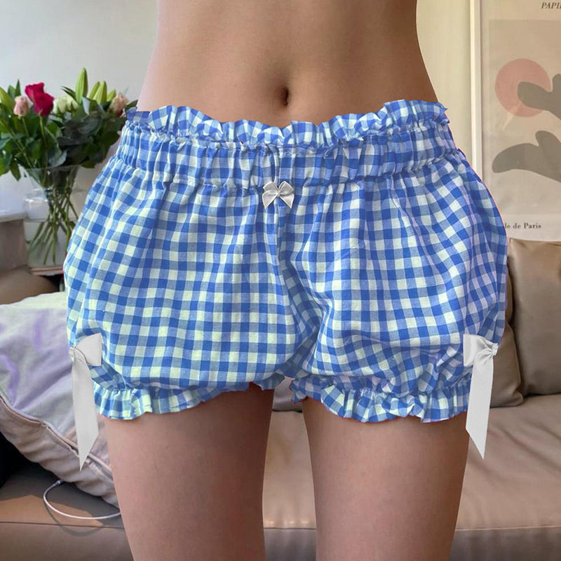 Bow Tie Plaid Shorts